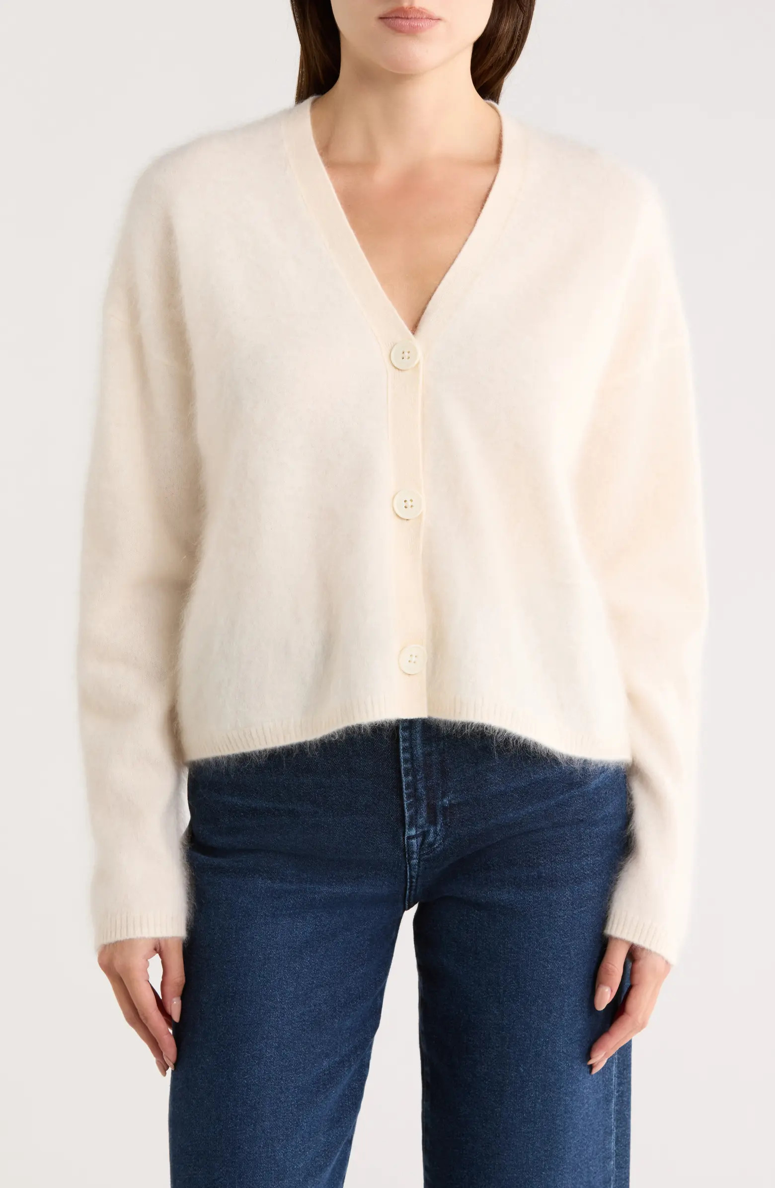 Nordstrom Brushed Cashmere V-Neck Cardigan | Nordstromrack | Nordstrom Rack