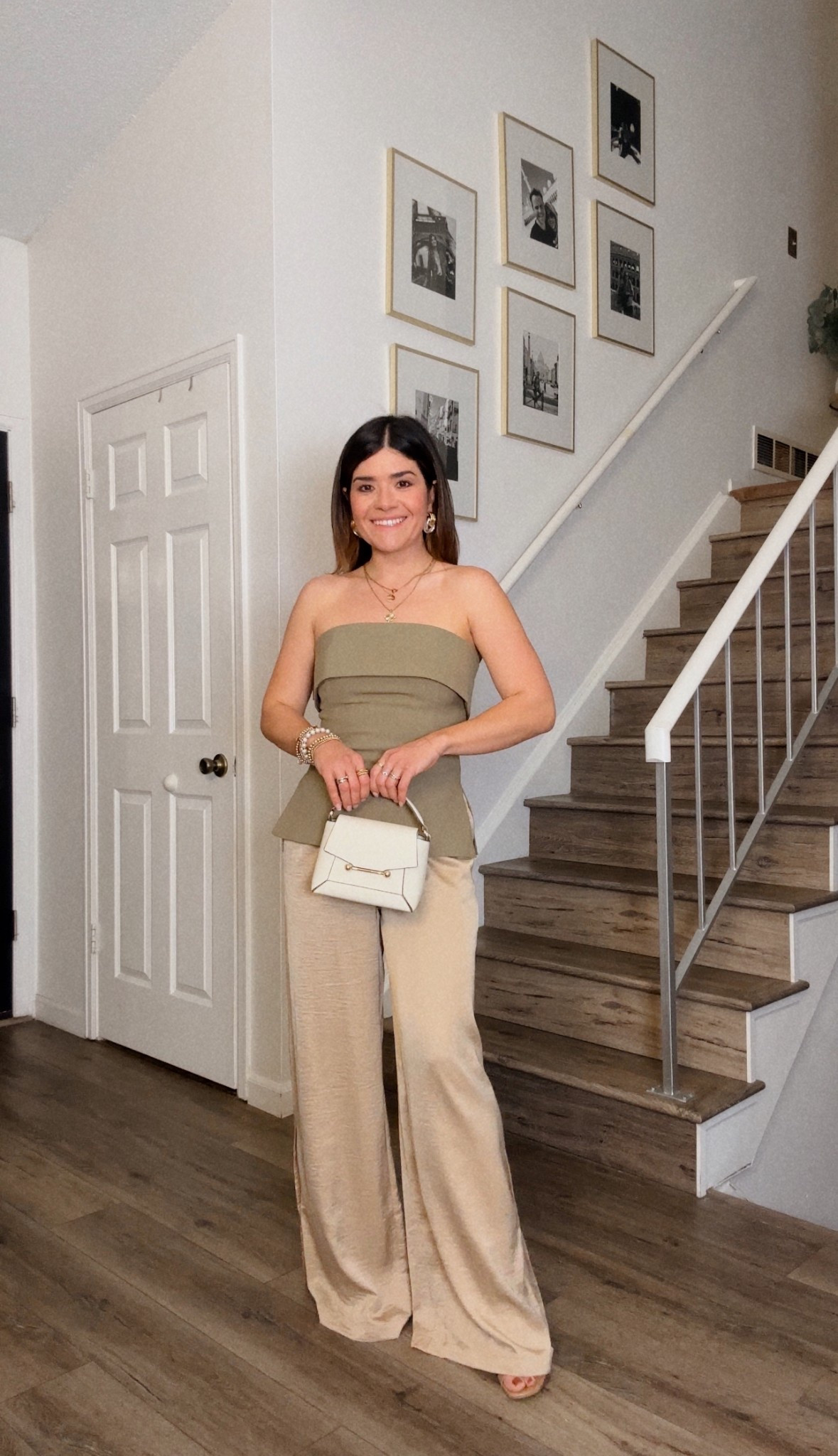 The prettiest strapless top via Aritzia! 
It runs tts, I’m wearing size 2. 
Linked similar pants

#LTKFindsUnder100 #LTKStyleTip #LTKSeasonal