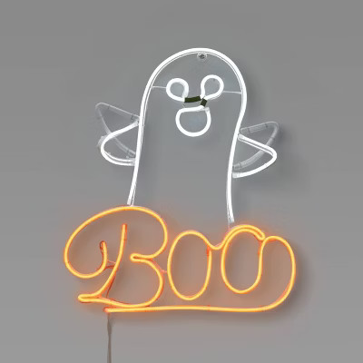 16" LED Faux Neon Ghost and Boo Halloween Silhouette Light with Motion - Hyde & EEK! Boutique™ | Target