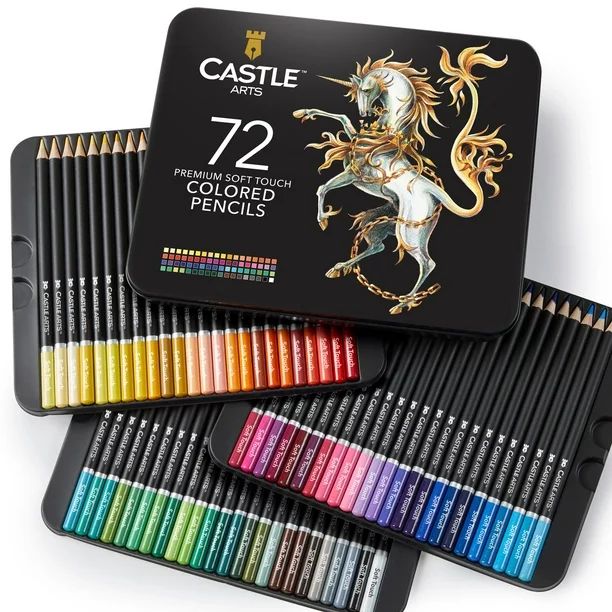 Castle Art Supplies 72 Colored Pencils Set | Quality Soft Core Colored Leads for Adult Artists, P... | Walmart (US)