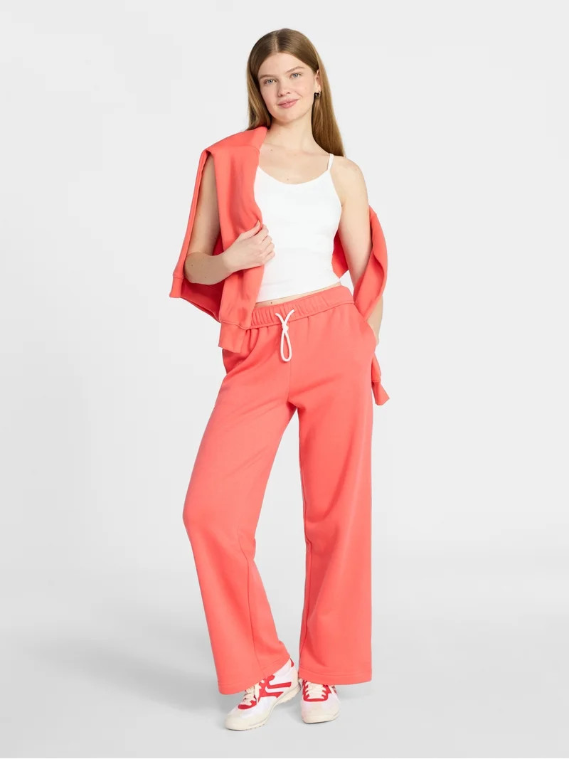 No Boundaries Soft Fleece Wide Leg Pants, 30” Inseam, 1 or 2-Pack, Women’s XXS-4X | Walmart (US)