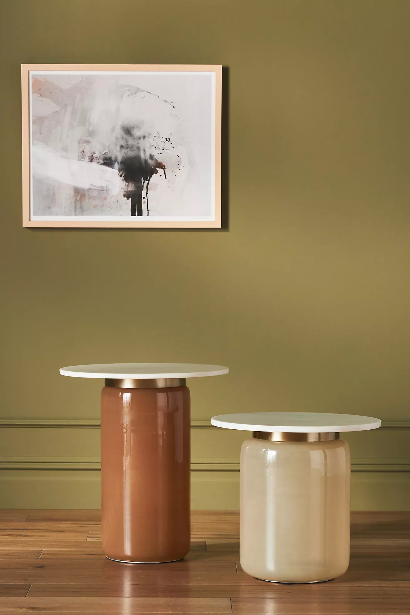 Infinity Marble-Top Glass Side Table | Anthropologie (US)