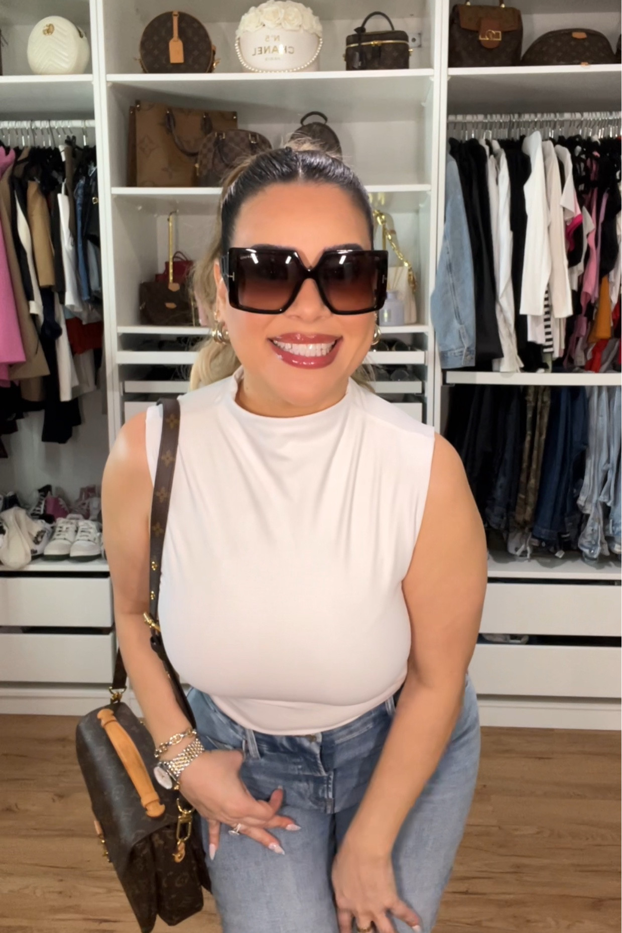 Exact jeans not in stock, I linked similar options. Wearing a size 6 but these jeans have a lot of stretch, you can definitely size down  

#LTKsalealert #LTKstyletip #LTKover40