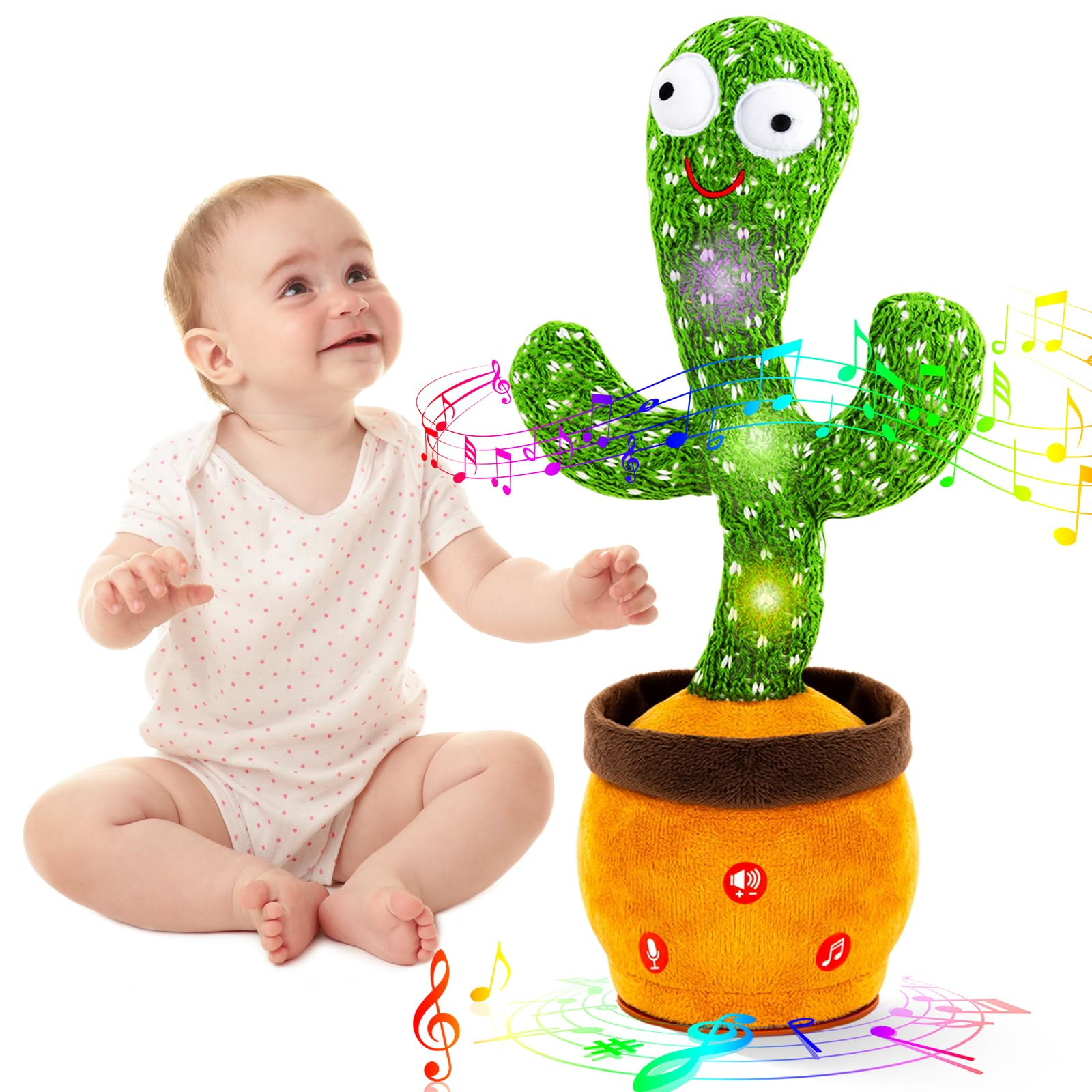 Ayeboovi Dancing Talking Cactus Baby Toys, Interactive Toy Repeating Records What You Say, Volume... | Amazon (US)