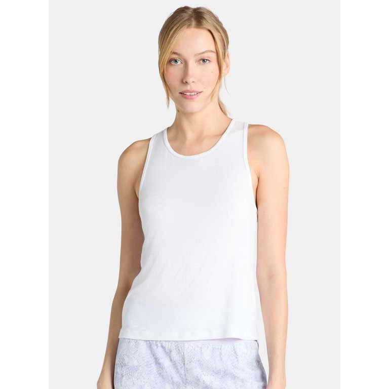 Avia Women's and Women's Plus Ribbed Shirred Back Tank Top, Size XS-4X | Walmart (US)