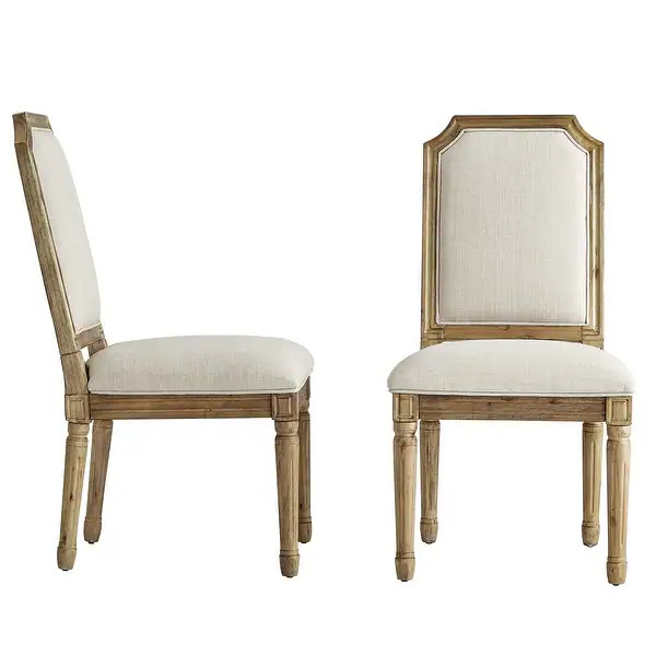 Deana Arched Linen and Wood Dining Chairs (Set of 2) by iNSPIRE Q Artisan - Bed Bath & Beyond - 1... | Bed Bath & Beyond