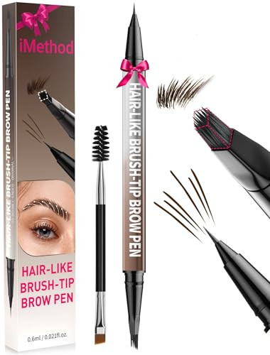 iMethod Eyebrow Pen - Eyebrow Pencil,2-in-1 Eyeliner Dual-Ended Brush-Tip Microblading 4d Eyebrow Pencils for women,Long Lasting Waterproof Hair-Like Brow Pencil,with Eyebrow Brush,BlackBrown | Amazon (US)