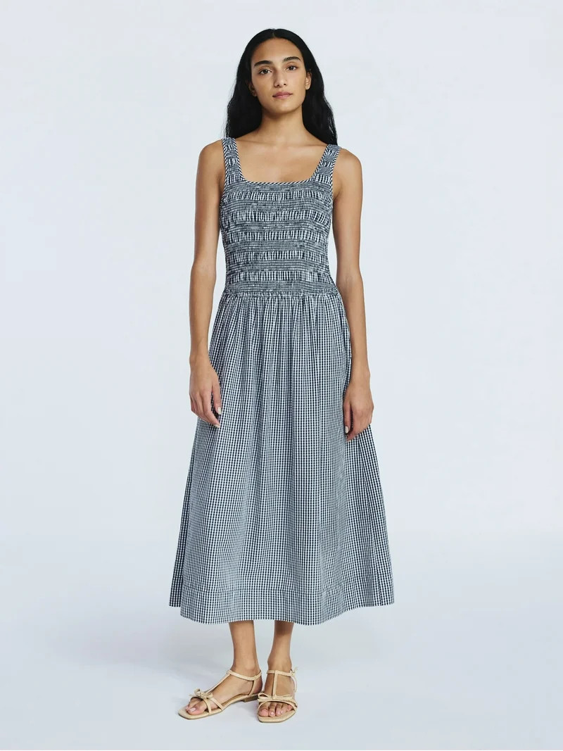 Free Assembly Women's and Women's Plus Cotton Sleeveless Smocked Midi Dress Size-XS to 4X | Walmart (US)