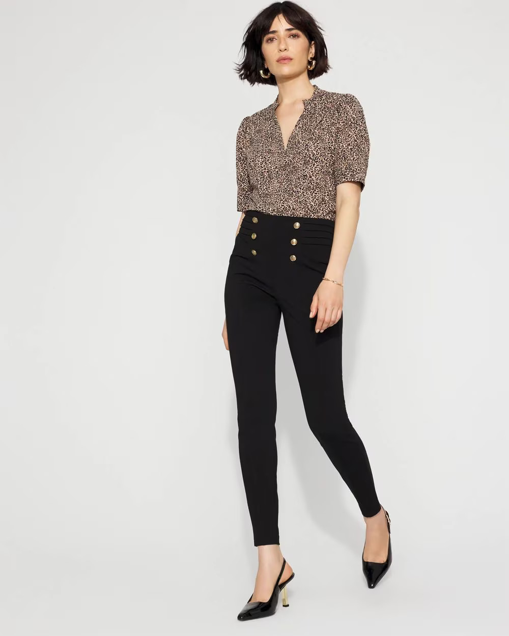 Side-Pleat Ponte Legging | White House Black Market