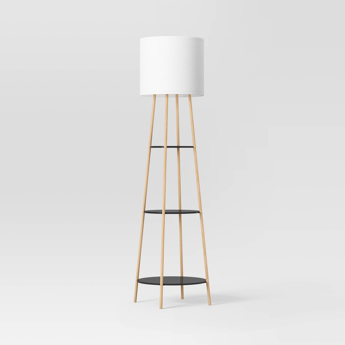 Shelf Floor Lamp Black/Natural - Threshold™ | Target