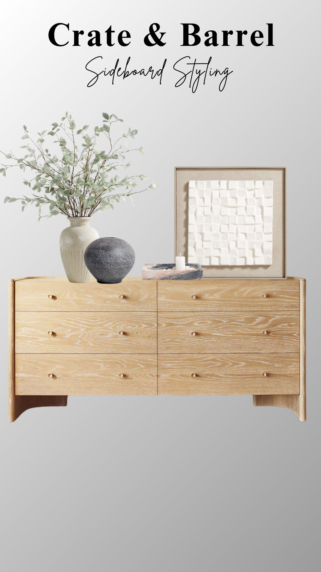 Crate & Barrel - Dresser/Sideboard styling!




Home interiors, neutral, vases, organic home decor, spring stems, spring decor 

 #LTKWatchNow #LTKHome #LTKStyleTip
