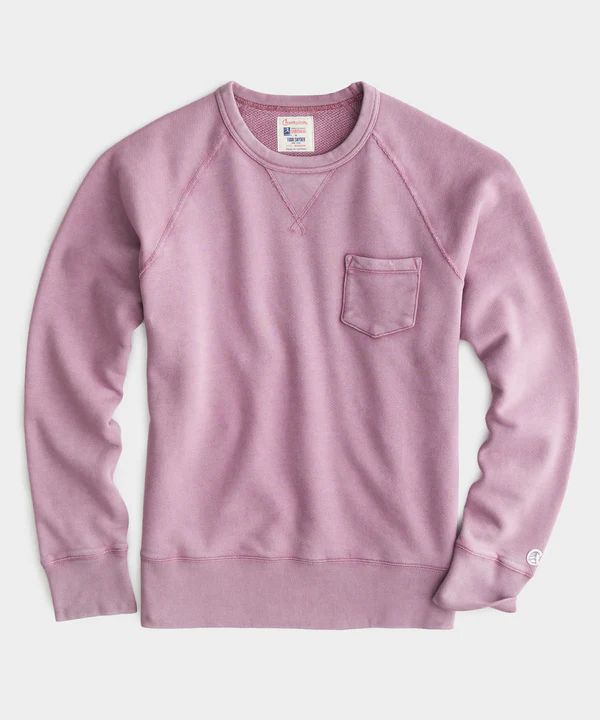 Sun-Faded Midweight Pocket Sweatshirt in Ash Violet | Todd Snyder