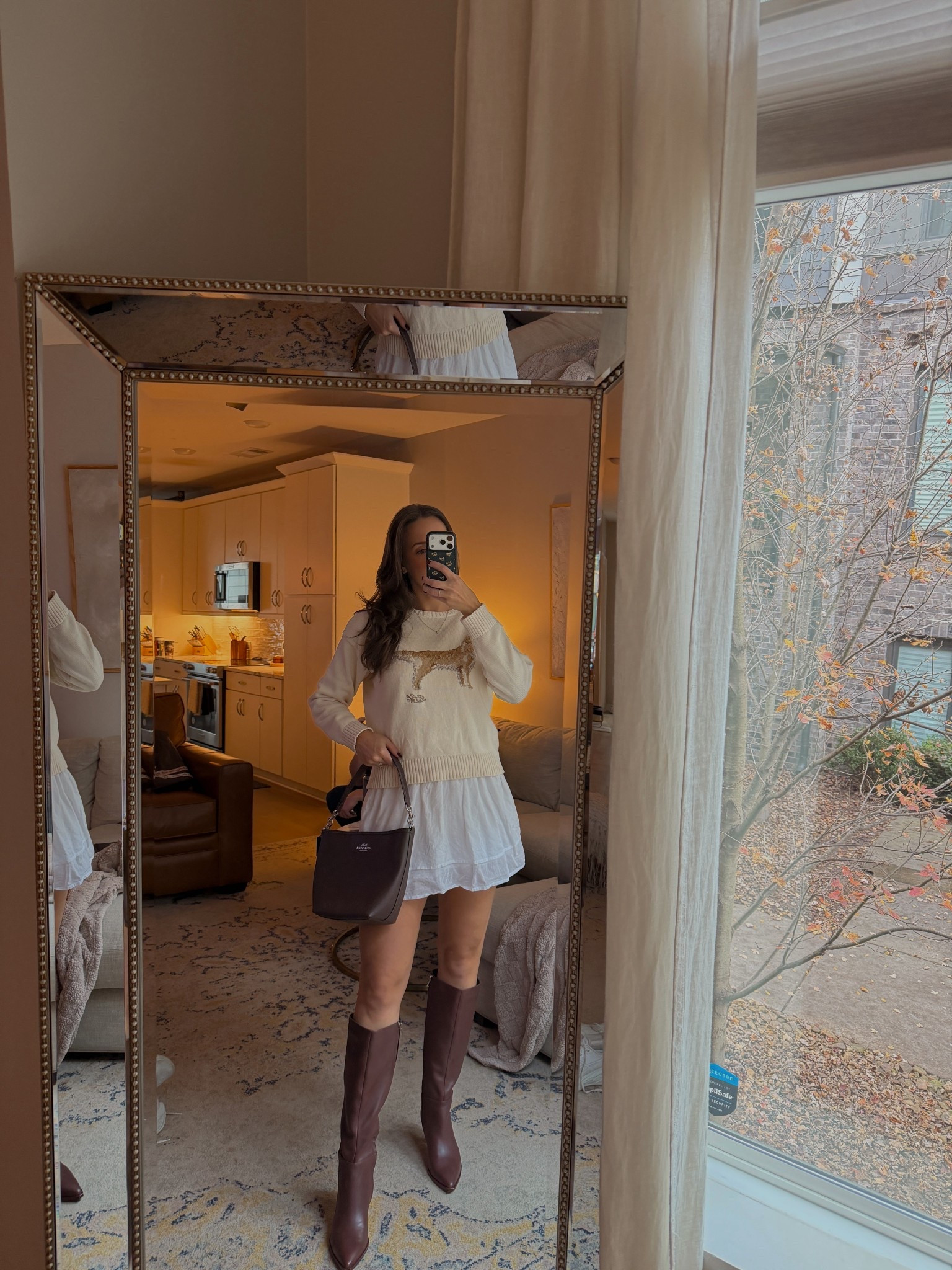 Cutest shopping outfit for this fall weekend! My fav knit sweater from polo Ralph Lauren, new brown knee high boots from dolce vita, and cutest coach bag to carry my things in 🤎

#LTKSeasonal #LTKHoliday #LTKootd