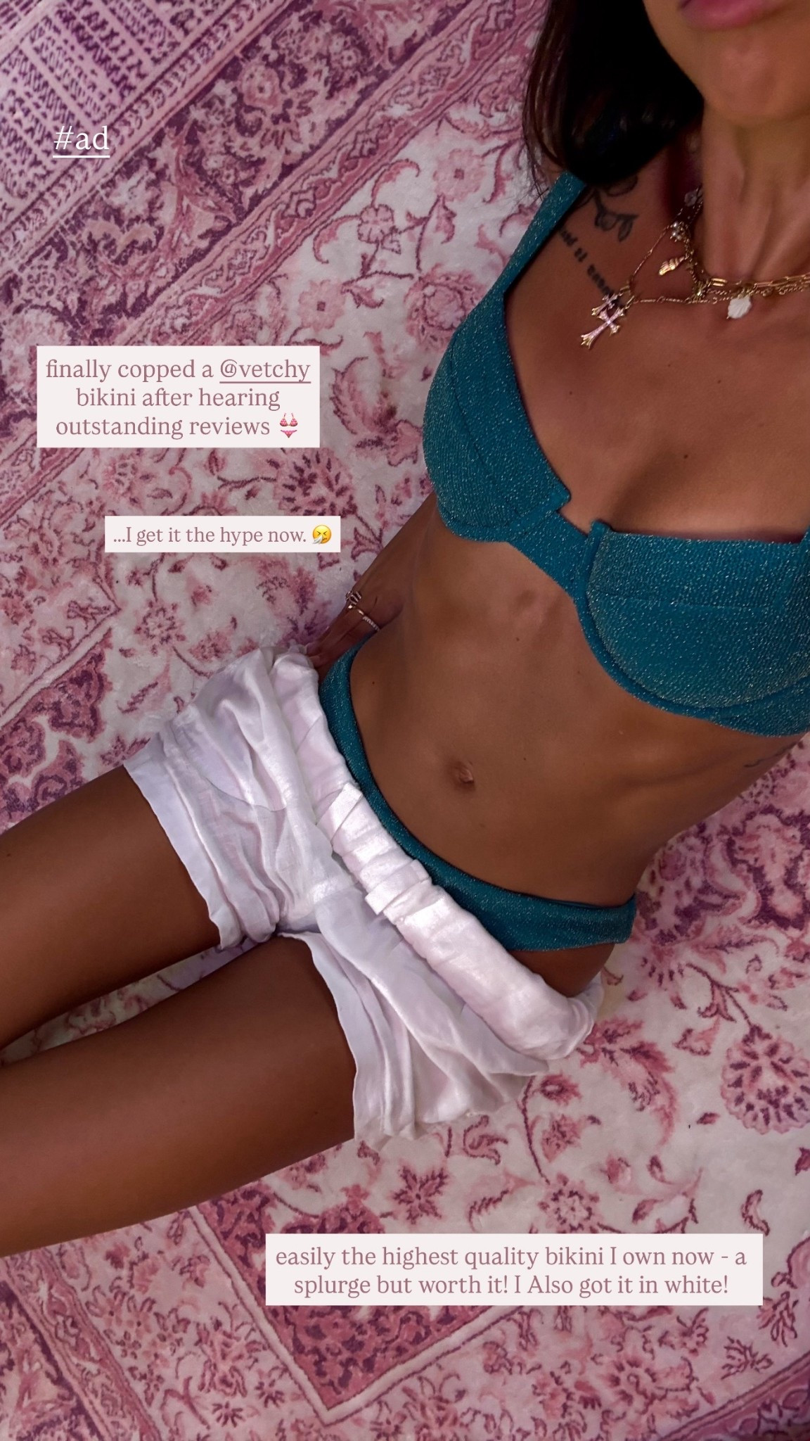 easily the highest quality bikini I own now! 👙💗✨ I got an xs in the top and small in the bottoms (I also added extra padding to the inserts for some extra lift!) 🎀 shop vetchy for more!! 