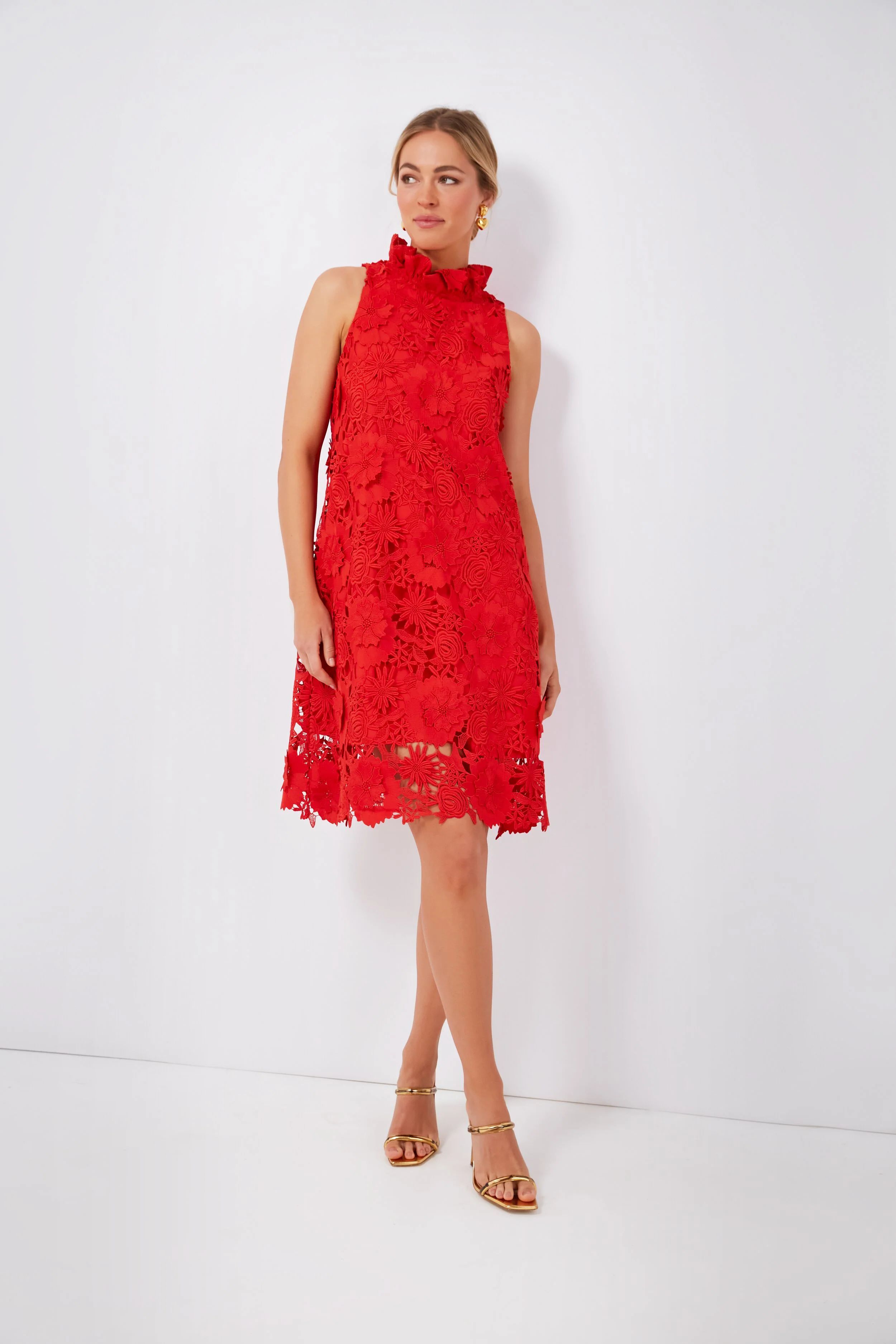 Red Guipure Lace Blythe Dress | Tuckernuck (US)