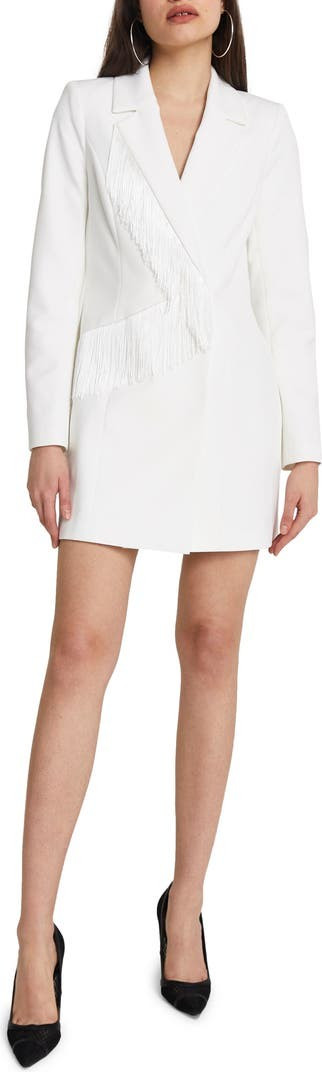 Fringe Long Sleeve Blazer Minidress | Nordstrom