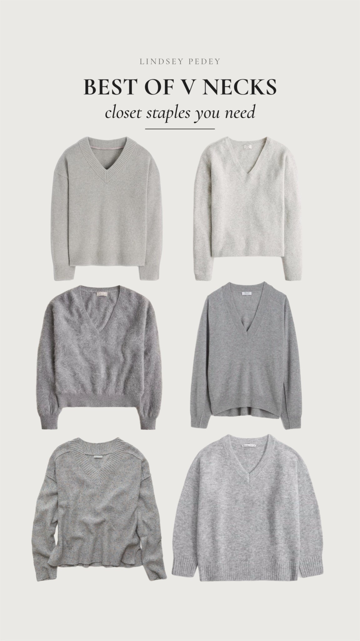 Every closet needs a good grey V-neck sweater. Mine has several. 😆 

OOTD, gift guy, gift for her, sweater, V-neck, Abercrombie, J.Crew, Madewell, Old Navy, gap, banana, republic,boden, quality, basics, wool, cashmere, gift, guide, holiday, Christmas, winter, cozy

#LTKGiftGuide #LTKFindsUnder100 #LTKSaleAlert