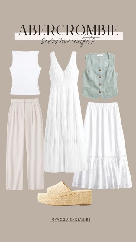 Abercrombie Summer Outfits 
summer outfit, summer staples, white dress, summer staples, summer neutrals, minimalist style 

#LTKSeasonal #LTKFindsUnder100 #LTKStyleTip