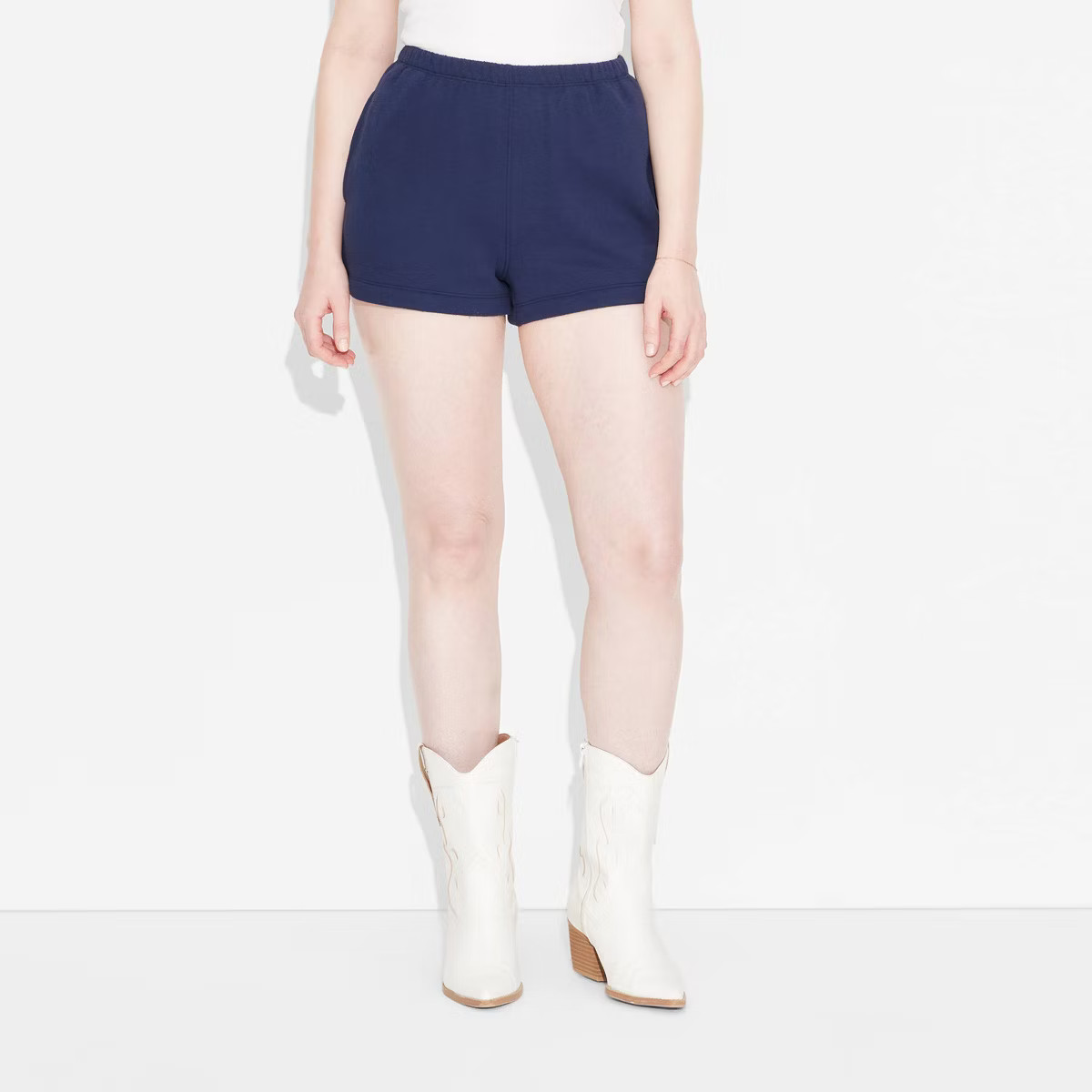 Women's High-Rise Fleece Shorts - Wild Fable™ Navy Blue XS | Target