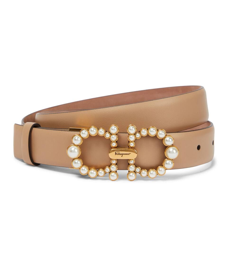 Gancini embellished leather belt | Mytheresa (DACH)