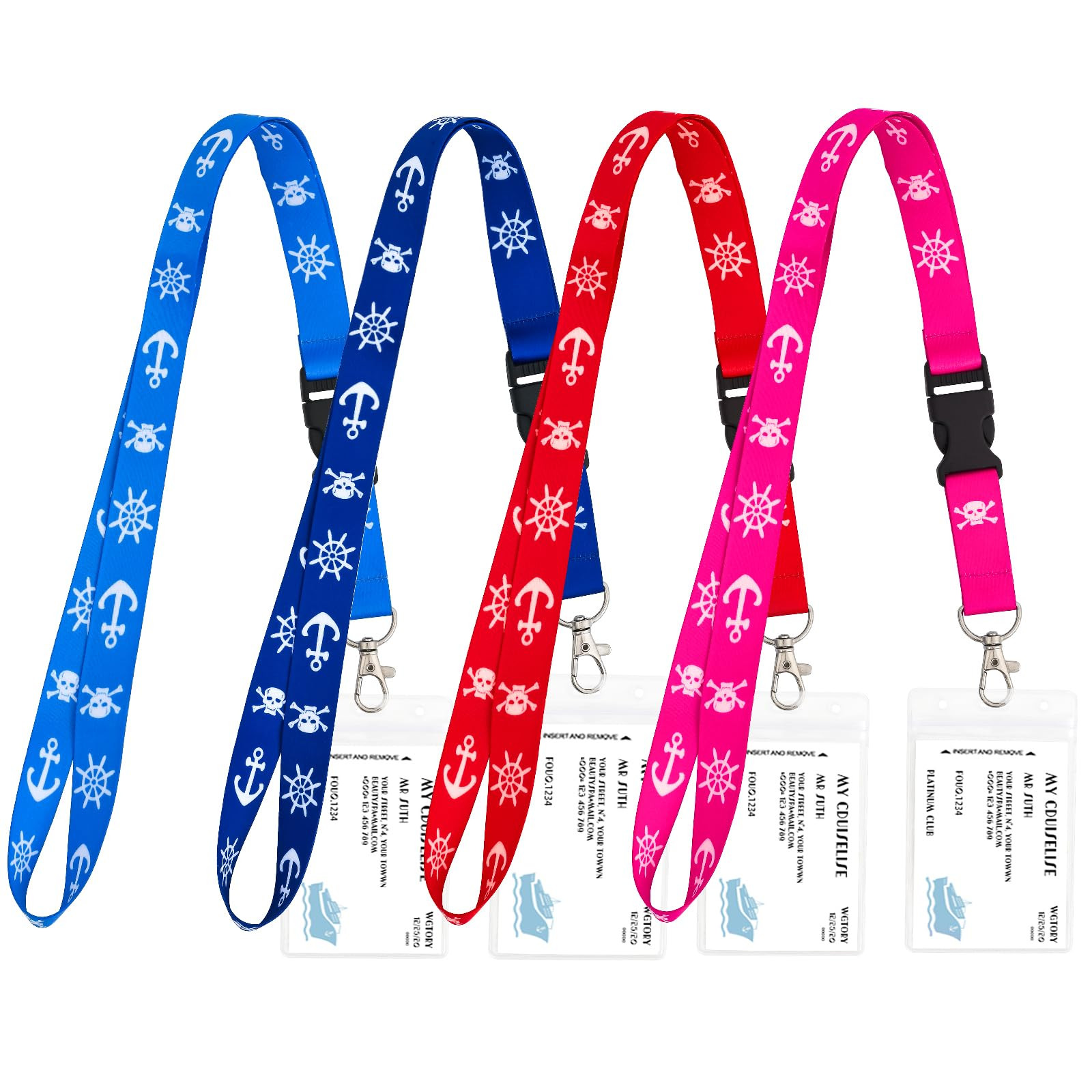 Cruise Lanyards, 4 Pack Waterproof Cruise Lanyard with ID Badge Reel Holder, Detachable Buckle fo... | Amazon (US)
