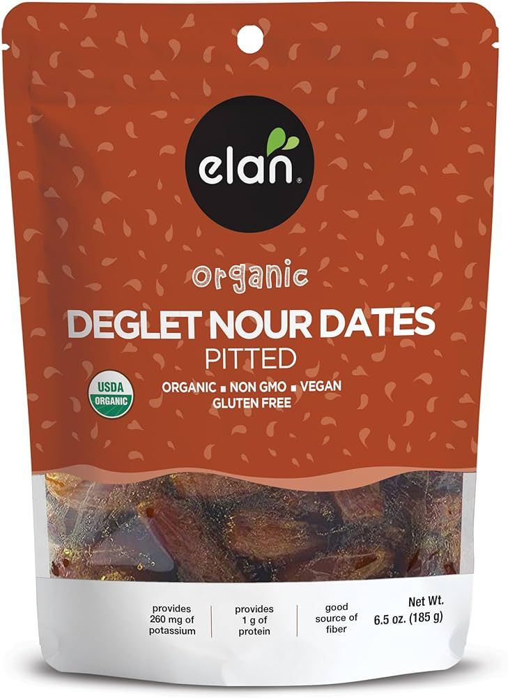 Elan Organic Pitted Dates, 185g, Naturally Sweet Dried Fruits, No Pits, No Sugar Added, No Sulphi... | Amazon (CA)