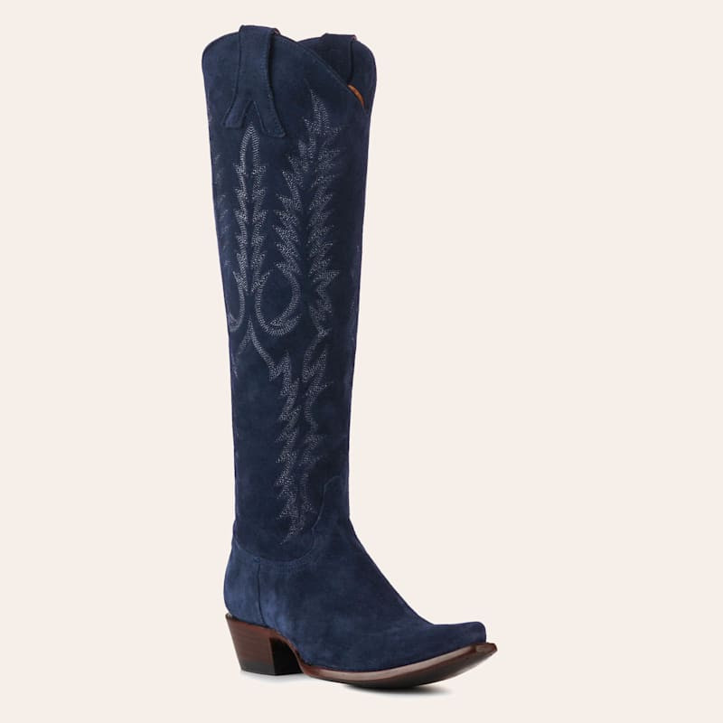 Old Gringo Women's Mayra Bis Navy Suede 18" Tall Snip Toe Cowboy Boots | Cavender's