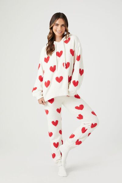 Plush Heart Print Pajama Pants | Forever 21 (US)