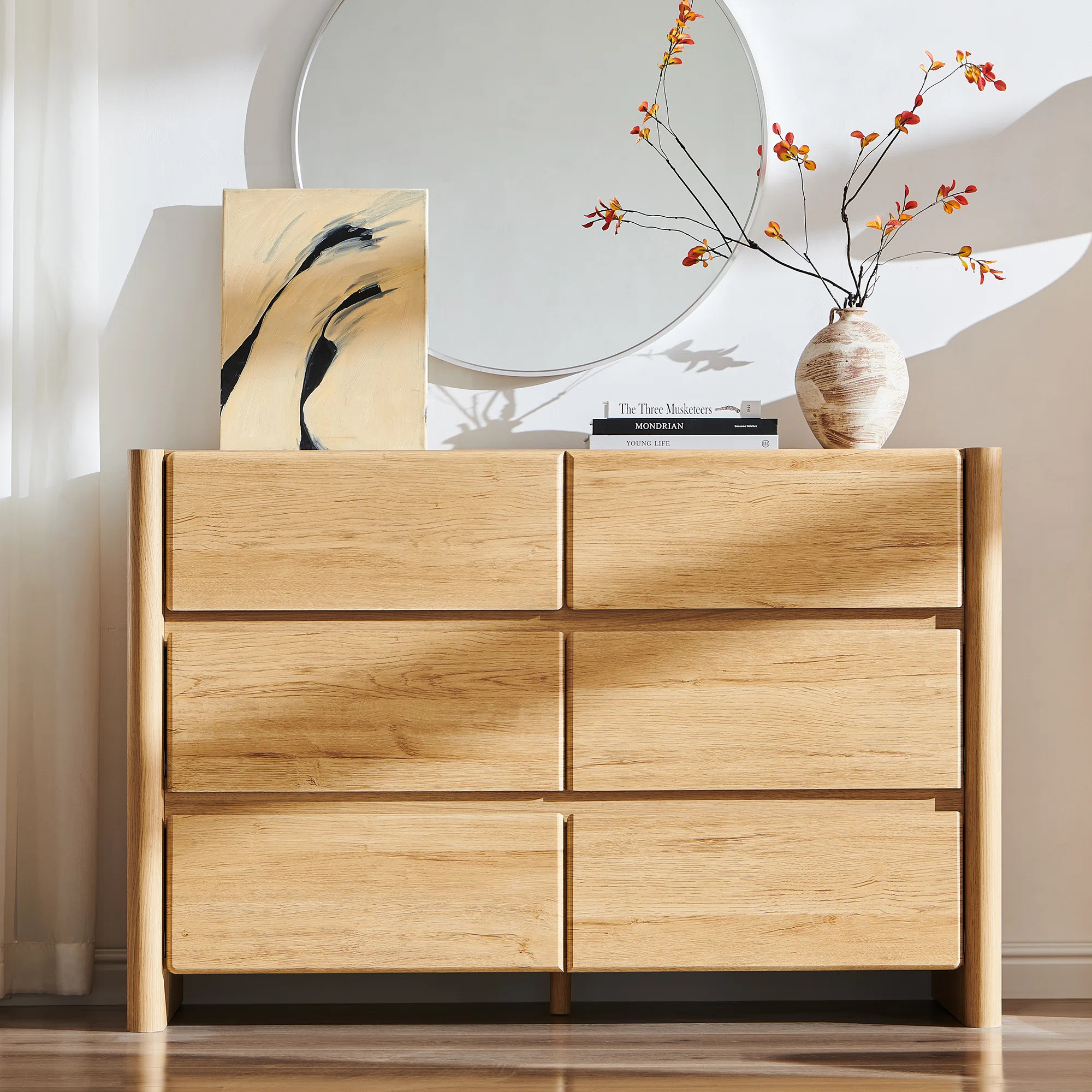 Bolanos Modern 6 Drawers Dresser for Bedroom, 47" Wide Wood Dressers & Chests of Drawers, Wood Ni... | Wayfair North America