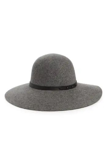 Women's Halogen Refined Wide Brim Felt Floppy Hat - Grey | Nordstrom