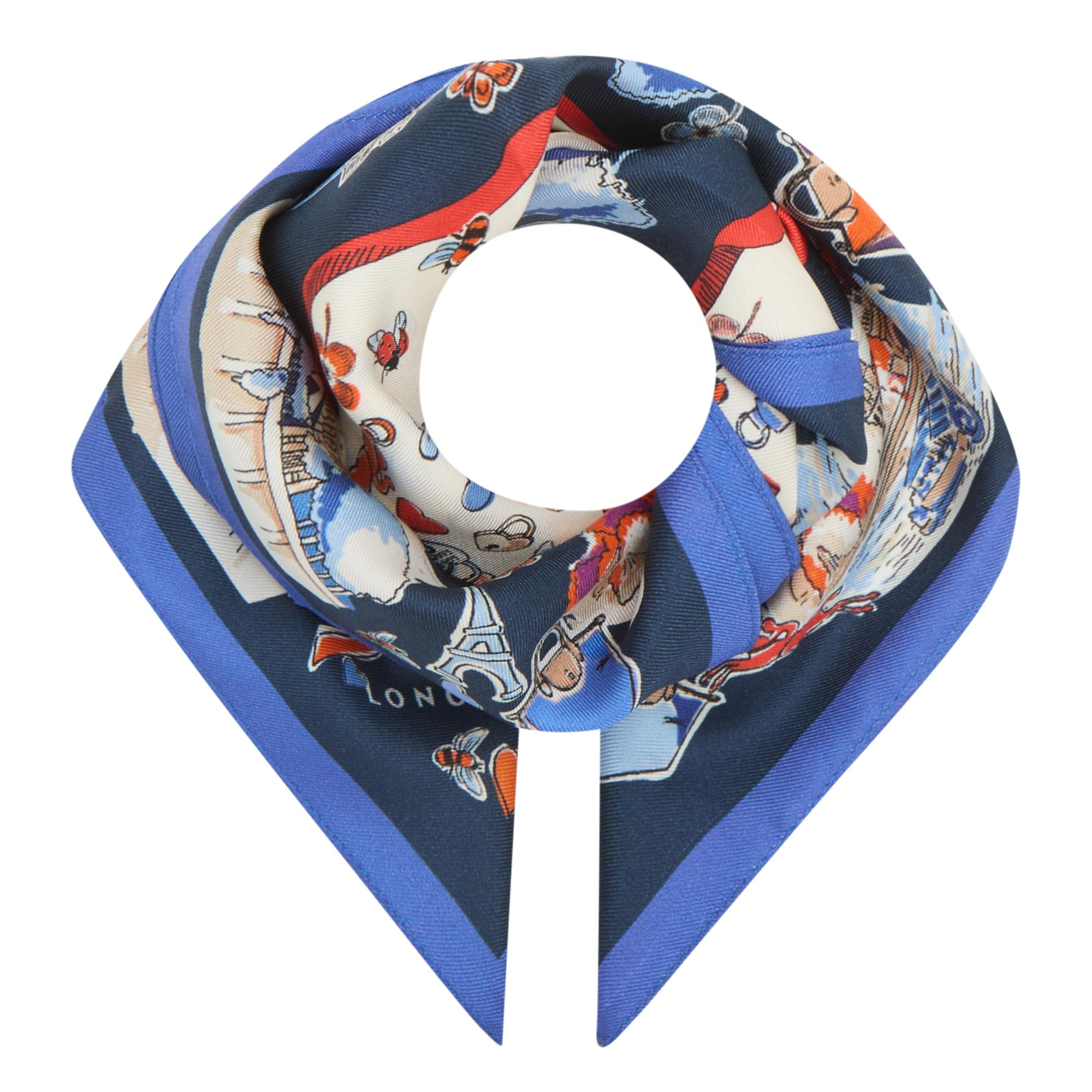 LONGCHAMP Equestrian Tower Silk Scarf - Ecru | Brown Thomas (IE)