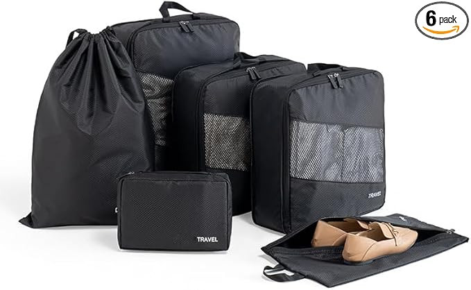 6 Set Compression Packing Cubes For Travel- Effortless Organization&Space Saving Cube For Quick P... | Amazon (US)