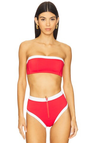 GIGI C x REVOLVE Zoe Bikini Top in Red & White from Revolve.com | Revolve Clothing (Global)