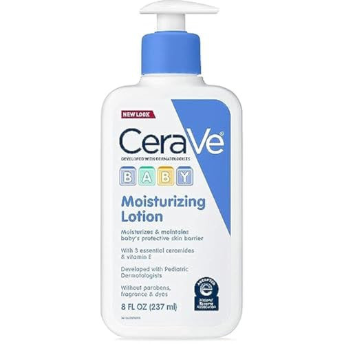 CeraVe Baby Lotion, Gentle Baby Skin Care with Ceramides, Niacinamide & Vitamin E, Fragrance, Paraben, Dye & Phthalates Free, Lightweight Moisturizer, 8 Ounce, Packaging May Vary | Amazon (US)