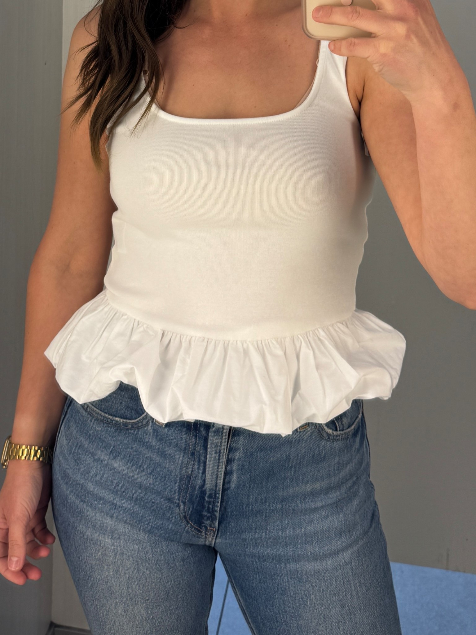 White peplum bubble hem tank

#LTKsummer #LTKspring #LTKcanada
