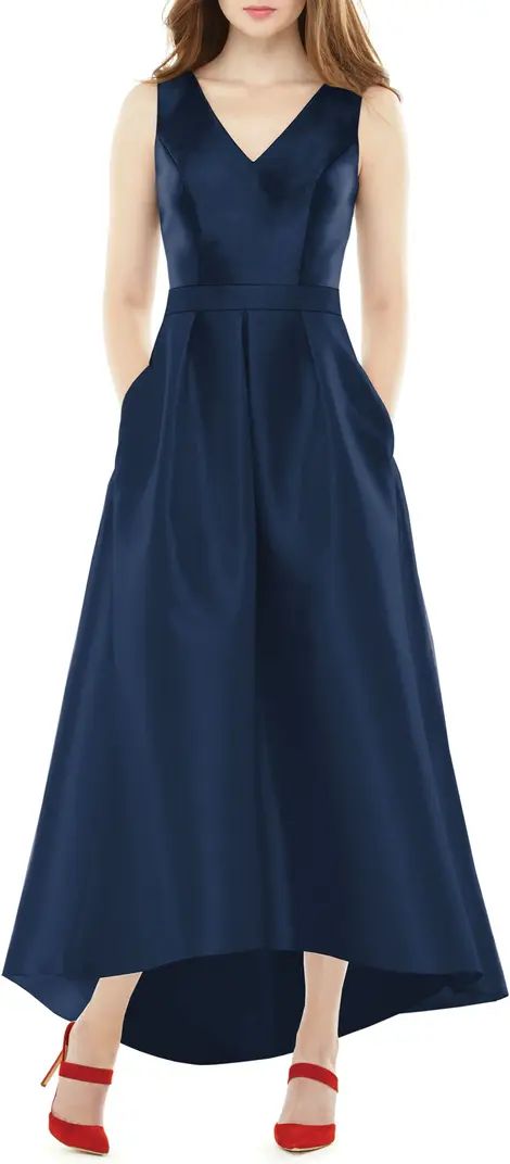 Alfred Sung Satin High/Low Gown | Nordstrom | Nordstrom
