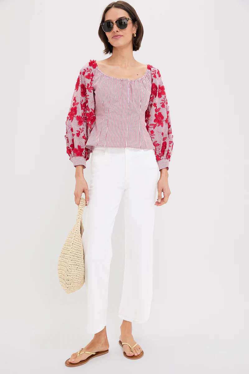 Red and White Stripe Quinn Blouse | Tuckernuck (US)