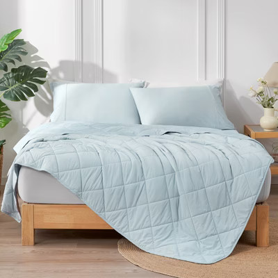 Cozy Bliss Lightweight Cooling Blanket, Breathable Summer Quilt, Cool Blue, 108" x 90" | Target