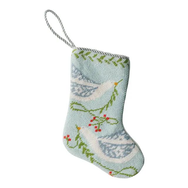 Peace on Earth in Blue Bauble Stocking | Chairish