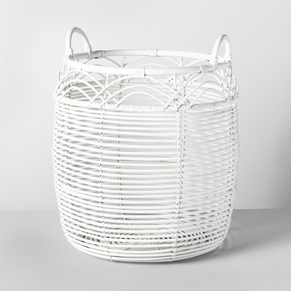 18"" x 18"" Woven Rattan Basket White - Opalhouse | Target