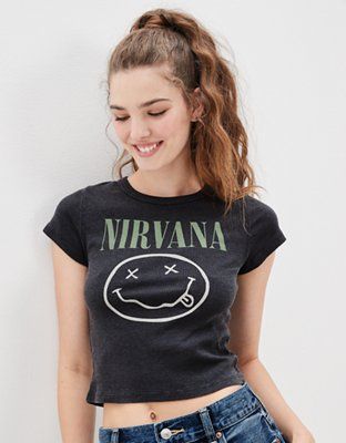 AE Nirvana Graphic Baby Tee | American Eagle Outfitters (US & CA)