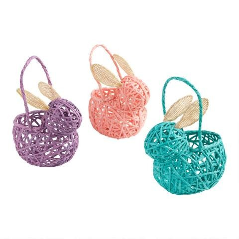 Pastel Rope Bunny Baskets Set Of 3 | World Market