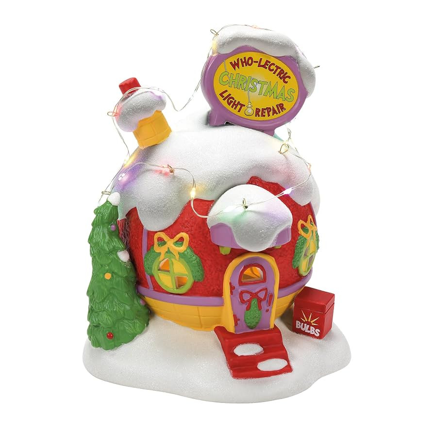Department 56 Dr. Seuss Grinch Village Who-Lectric Christmas Light Repair Lit Building, 7 Inch, M... | Amazon (US)