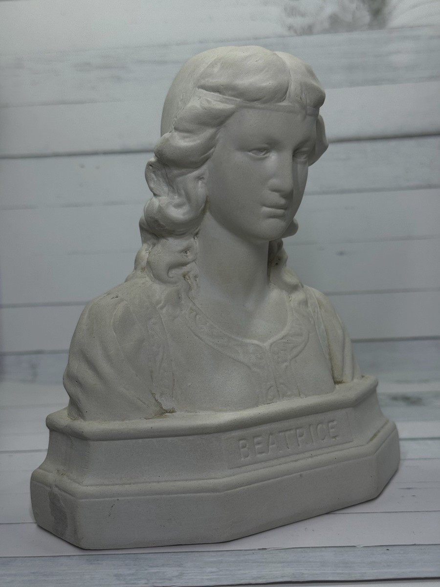 Antique Classical Vintage Beatrice Chalkware Plaster Bust Bookend 7" | eBay US