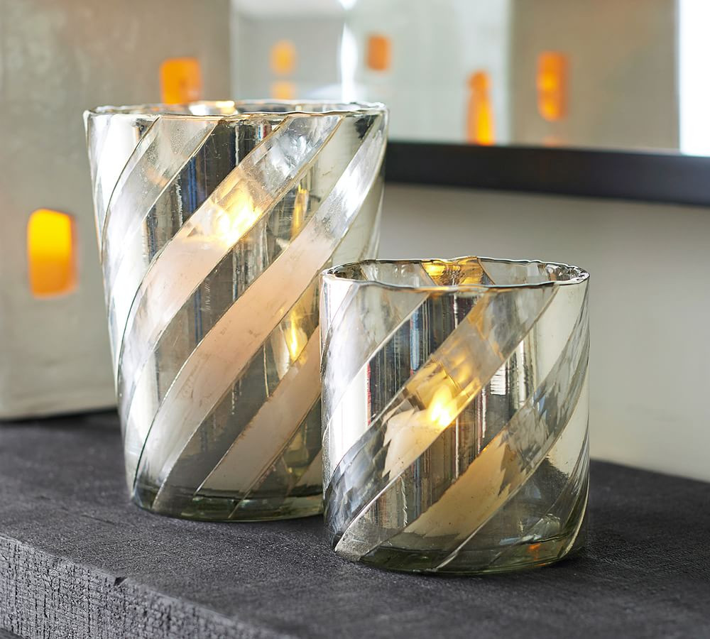 Metallic Candy Cane Candleholders | Pottery Barn (US)