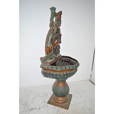 Lion Head Wall Fountain made of Bronze Statue - Size: 32"L x 22"W x 70"H. | Wayfair North America