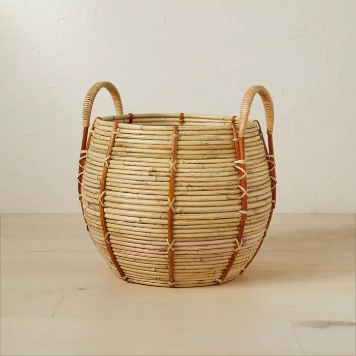 14" x 13" Round Rattan Basket with Handle Natural - Opalhouse™ designed with Jungalow™ | Target