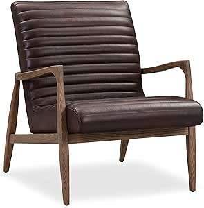 POLY & BARK Rowan Lounge Chair in Full-Grain Semi-Aniline Italian Tanned Leather, Madagascar Coco... | Amazon (US)