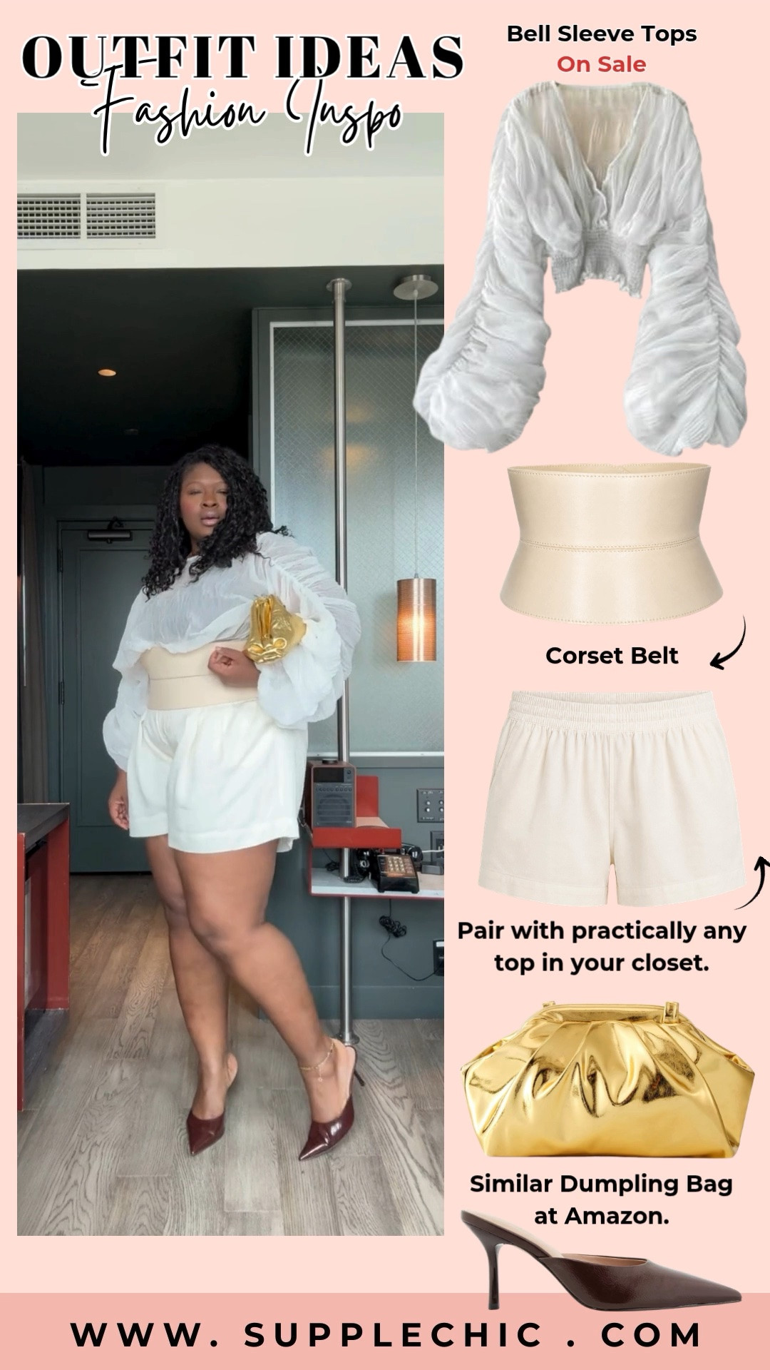 White outfits will always have that timeless feel. Adding a waist-defining belt and statement accessories creates a chic look perfect for brunch, vacations, and special days.white outfit ideas, all white outfit, summer outfit ideas, chic casual outfit, plus size fashion, curvy outfit ideas, elevated casual style, corset belt outfit, white shorts outfit, vacation outfit ideas, brunch outfit, neutral outfit ideas, fashion accessories, statement bag outfit, women’s fashion inspiration

#LTKootd #LTKNYFW #LTKSeasonal