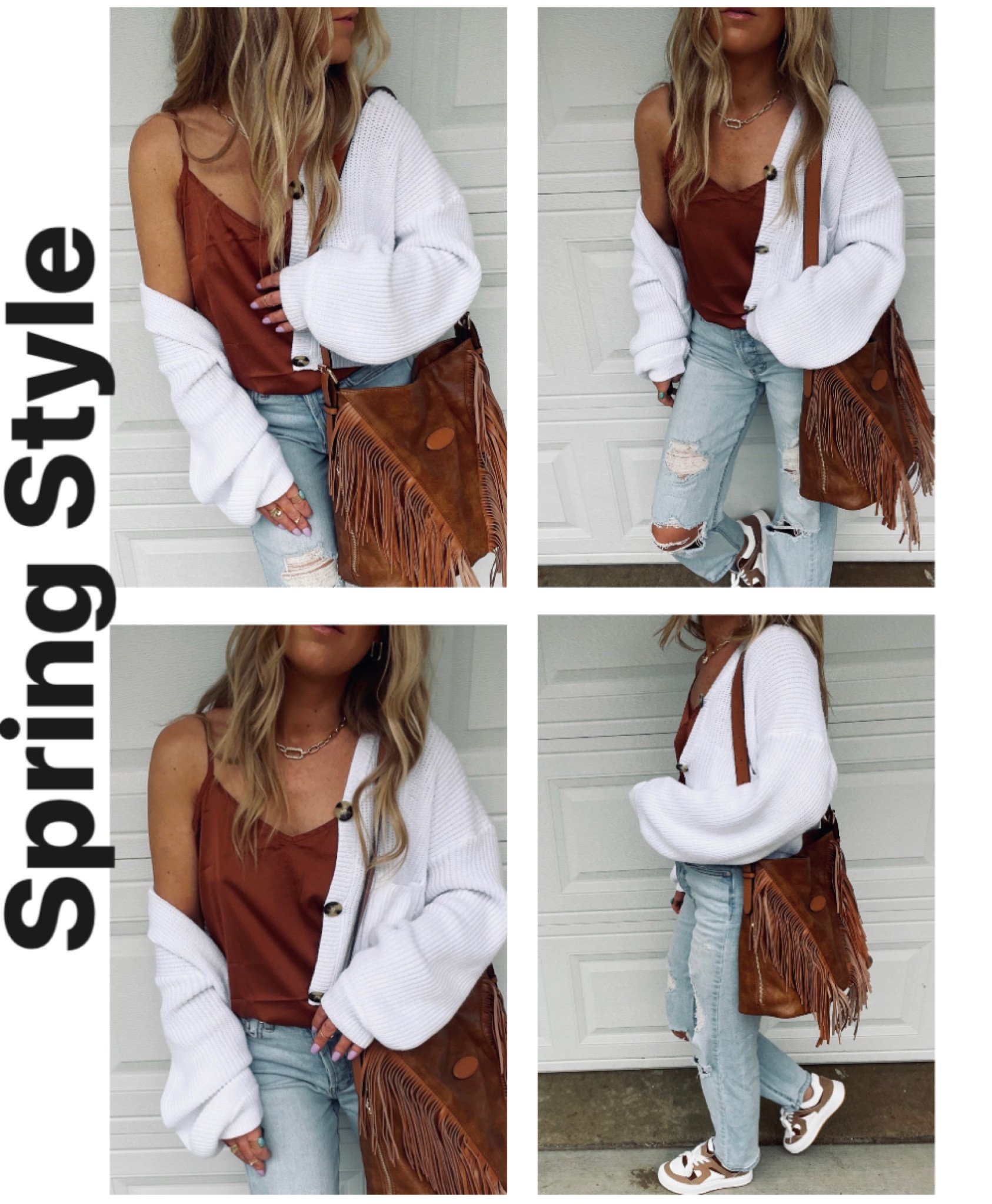 Spring Style 🤠
:
SHEIN Joyfunear Patch Pocket Button Front Cardigan & Knit Pants Set -
Color White (size S) $31
:
Ekouaer Women's V Neck Satin Camisole Silk Cami Top Loose Sleeveless
Spaghetti Strap Tank Blouse: Color Coffee (size S) - $18
:
Women's Super-High Rise Distressed Straight Jeans - Wild Fable™ Light
Wash - (size 00) - $25
:
SHEIN Women Lace Up Color Block Skate Shoes, Sporty Outdoor Sneakers
Multi-Color: (tts) - $23
•
•
Outfit ideas, Spring outfit ideas, Style ideas,
Spring Style, Spring outfits, Casual Outfits,
SHEIN, SHEIN shoes, Amazon Purse,
Amazon Fashion, Amazon Tops, Fringe Bag,
Boho Bag, Boho Purse, Target Jeans

#LTKshoecrush #LTKunder50 #LTKitbag